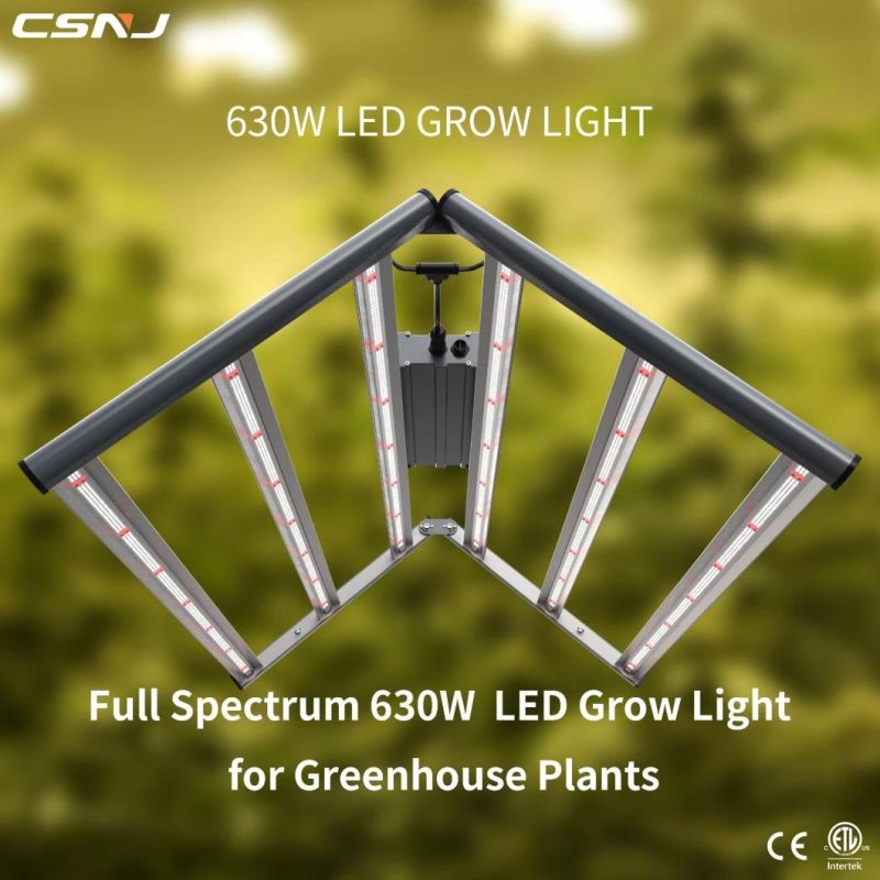 Best Designing High Effecacy Folding LED Grow Light (630W 2.7umol/J) for Indoors Growing