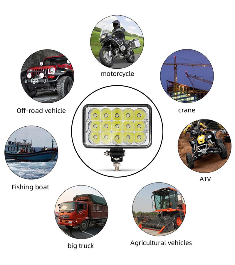 6.5inch 45W LED Work Light 12V~30V DC LED Driving Offroad Light for Boat Truck Trailer SUV ATV LED Fog Light Motorbike Light Waterproof