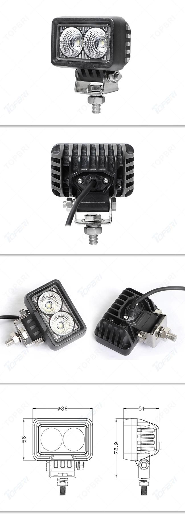 EMC 12V/24V 20W Square LED Car Trailer Motorcycle Working Work Lights with Swivel Bracket