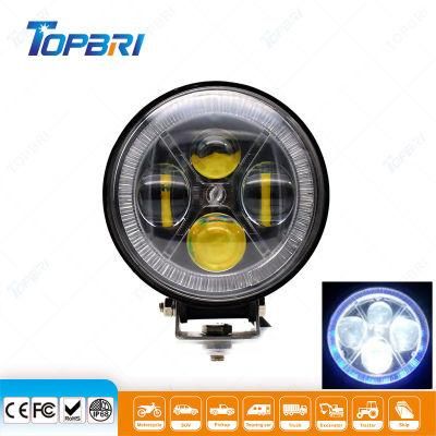 Round 20W LED Driving Work Light Lamp with Blue Halo Ring