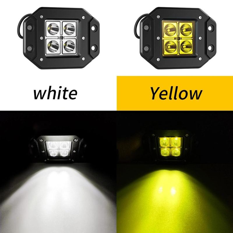 Dxz Offroad Vehicle 4 LED Truck Work Warning Light Fog Light LED Rectangle Square Auto Working Light with Spot Beam for 4X4