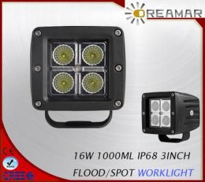 9V-32V IP68 2D 4D 3inch 16W CREE LED Pod Work Light for Cars, Trucks, Jeep