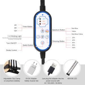 64W 4 Heads Plant Growing Lamp Bulbs Auto on&off Improved Clip Thicken Gooseneck Grow Light for Indoor Plants Veg and Flower