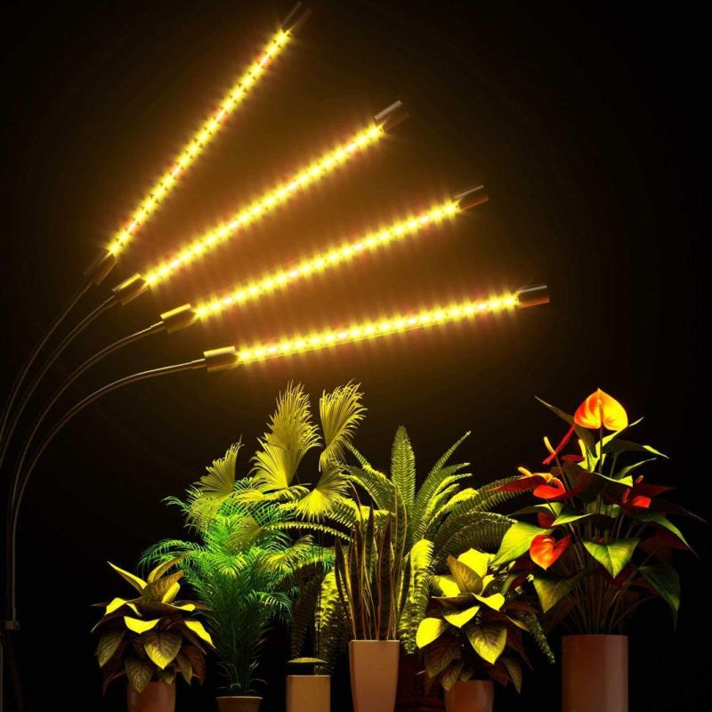 80W Full Spectrum Plant LED Grow Lights for Indoor Plants with Tripod Stand,Adjustable Gooseneck 15-55inch,10 Dimmable Brightness, 4/8/12h Timer, 4 Switch Modes