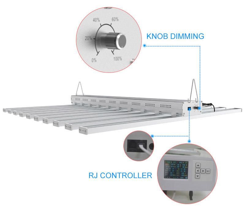 2020 Best Ilummini 800W Replace HPS Plant Quantum Full Spectrum Samsung 301b LED Grow Bar Light for Greenhouse