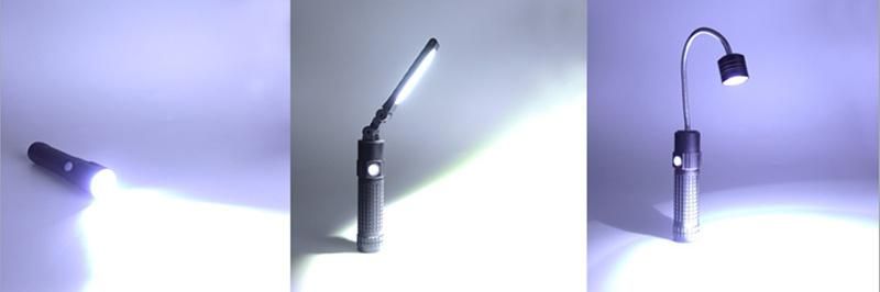 3 in 1 Multi Function LED Flashlight with Flex Tube