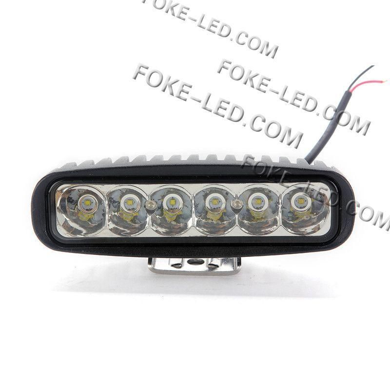 DC 12V IP67 6 Inch 18W Rectangle Slim LED Work Light Bar