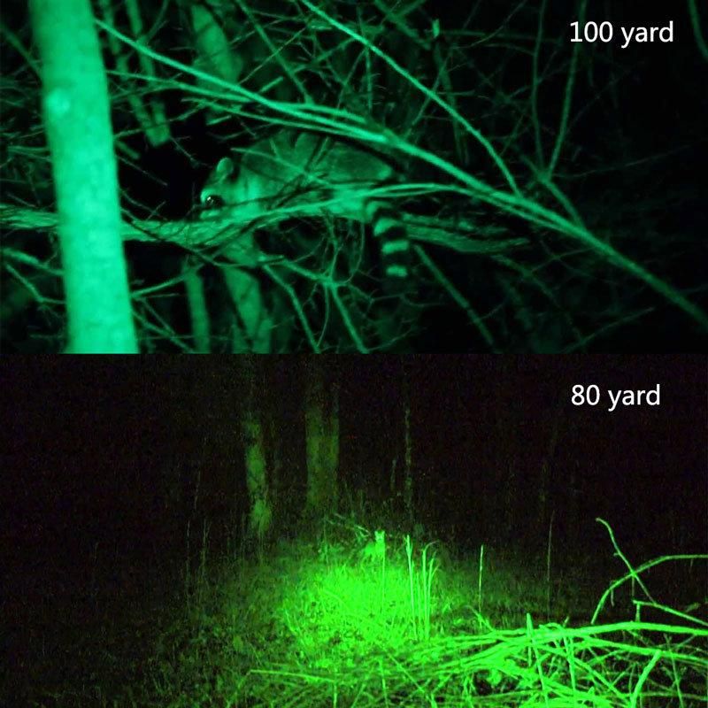Aluminum Alloy Waterproof Tactical Backup Torch LED Green Light Flashlight