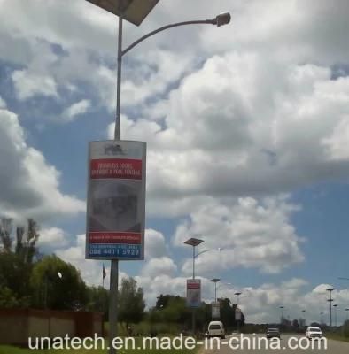 Media Advertising Lamp Pole Light Column LED Solar Panel Lead Acid Battery Outdoor Banner Light Box
