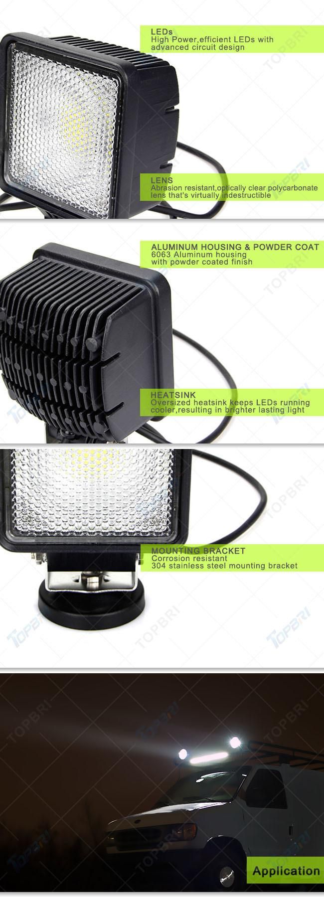 Auto Parts Square 30W LED Work Light LED Driving Light