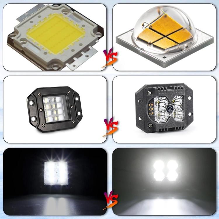 2022 New 3 Sides 4′′ LED Work Light Luces LED Truck off Road Flush Mount Side Shooter Strobe White&Amber Car Work Lamp