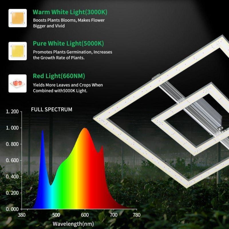 Hotselling Vertical Farmer Cultivation 600W 1000 Watt Full Spectrum LED Grow Lamp for Indoor Plants Veg Flowering