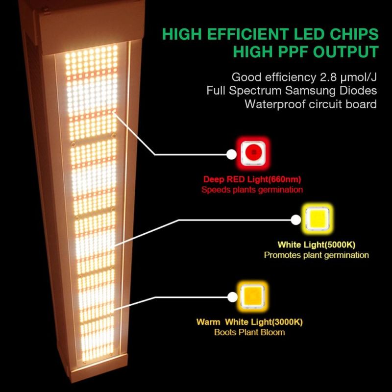 Lm301h LED Grow Light Kits High Ppfd Panel Board with 660nm Max 2.8umol/J Lm301h Full Spectrum 600W LED Grow Light