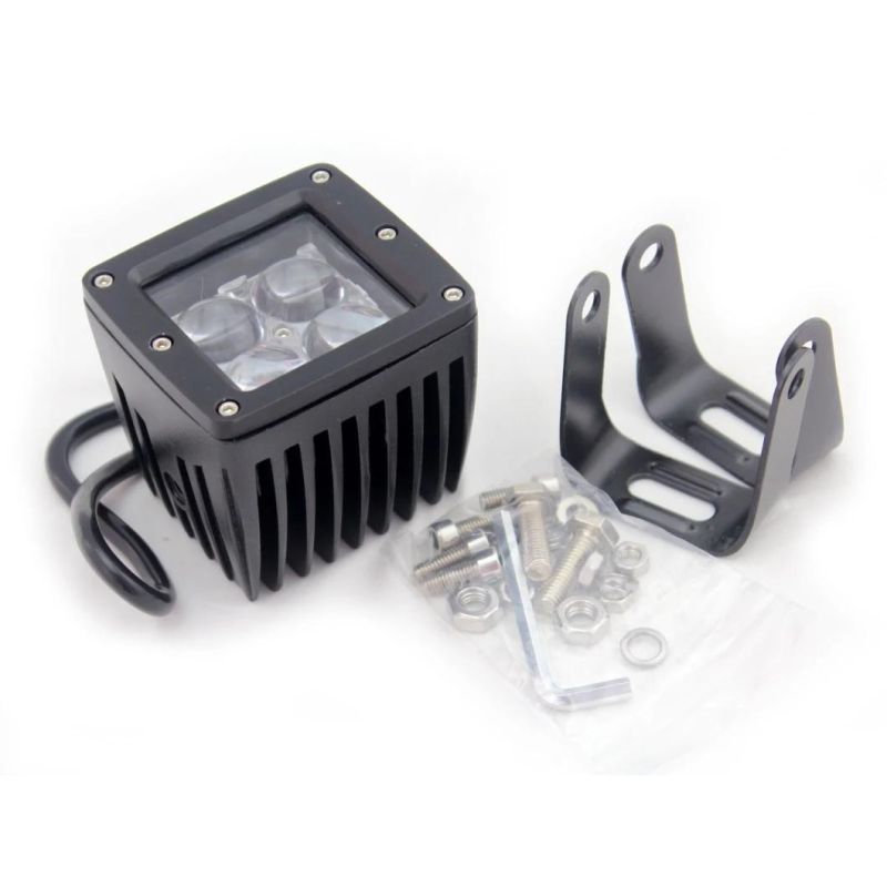 16W 4D Lens LED Work Light 3X3 Inch Cube Pods Square Spot Beam Offroad Driving for SUV ATV 4X4 4WD Truck
