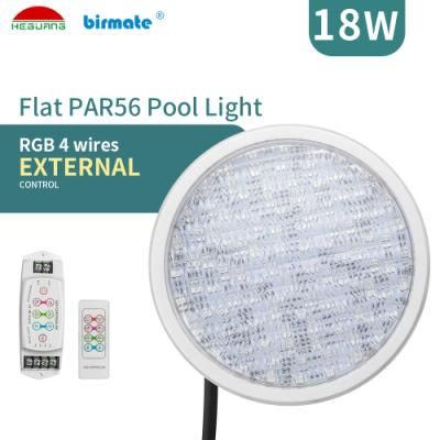 Manufacturers 18W External Control RGB PAR56 LED Swimming Pool Lights with FCC, CE, RoHS IP68