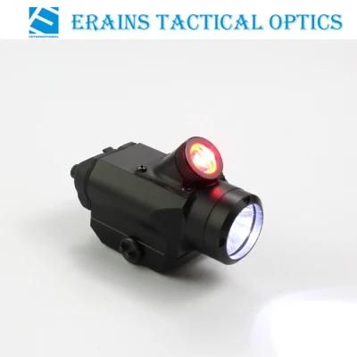 Tactical Compact Pistol Weapon 225 Lumens CREE Q5 LED Flashlight with 45 Degree 25 Lumens Red LED Light /Torch (ES-45QD)