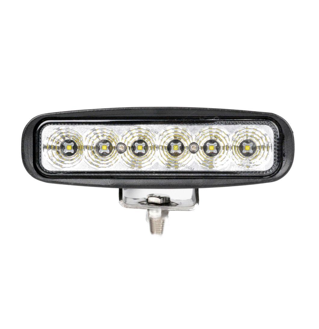 DC 12V IP67 6 Inch 18W Rectangle Slim LED Work Light Bar