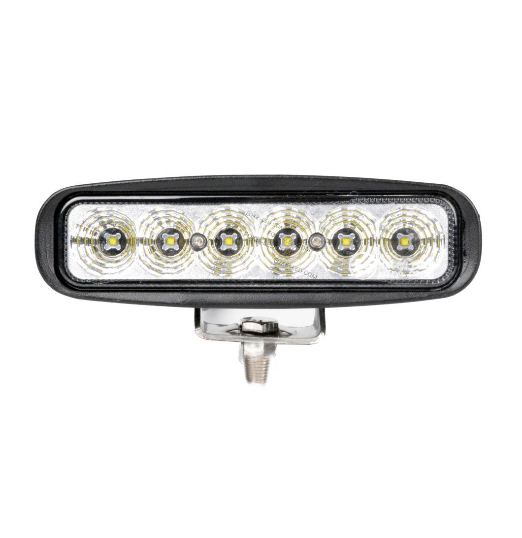 DC 12V IP67 6 Inch 18W Rectangle Slim LED Work Light Bar