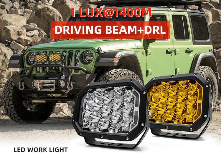 High Power Spotlights 13000lm Square 7′ ′ Inch Truck Tractor Forklift Excavator Car Offroad 4WD LED Work Lights for 4X4