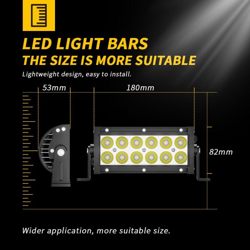 Dxz High Power Hummer Light off Road 36W 12LED LED Bar Straight Lamp 2rows 4X4 Curved 12D LED Light Bar for Truck