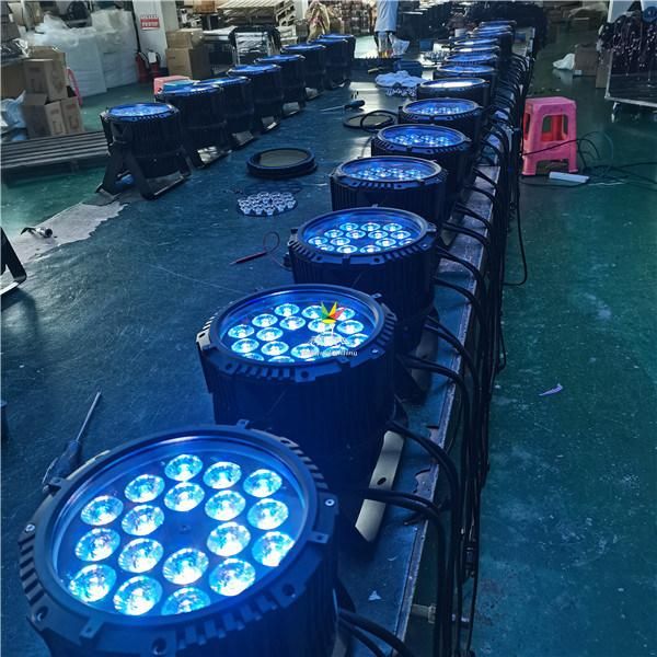 18W Rgbaw UV 18PCS Flat Stage PAR 64 LED Stage Lights