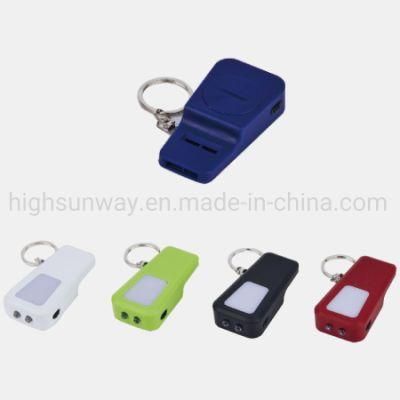 Promotion Gift LED Flashlgiht Keychain with Whistle