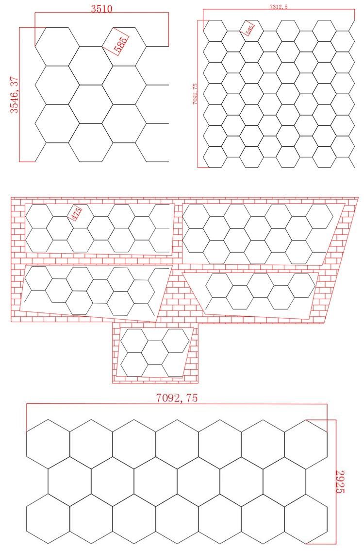 Chinese-Made High Performance Good Price Good Use in Italy for Car Workshop Room 12 Watt LED Hexagonal Wall Light