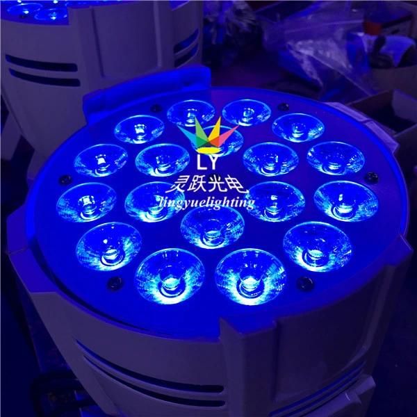 Professional Stage 18X18W RGBWA UV LED PAR Can Lights for Weddings