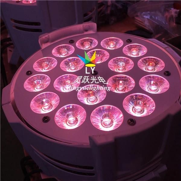 Professional Stage 18X18W RGBWA UV LED PAR Can Lights for Weddings