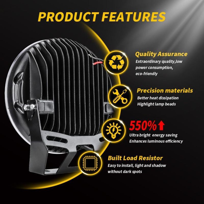 Dxz Combination Beam Truck Auxiliary Bumper LED Headlight, 12V 24V Spot Beam 2000m 9 Inch off-Road Vehicle 4X4 Driving Lights
