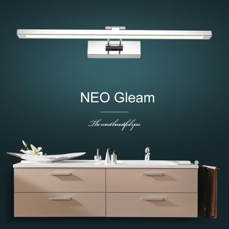 Mirror Light LED Bathroom Wall Lamp Mirror Glass Waterproof Anti-Fog Brief Modern Stainless Steel Cabinet LED Light (WH-MR-39)