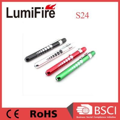 Aluminum Pupil Gauge Doctor Medical LED Pen Torch Light