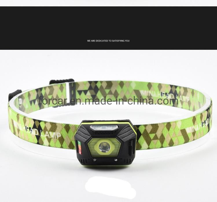 High Quality Camping Adjustable Head Torch Lamp Safety Warning Flashing Head Torch Light Waterproof Headlight Hot LED Headlamp with Stretch Straps