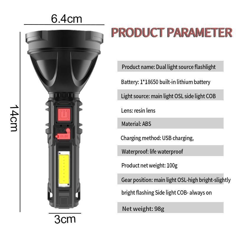 Lumio Super Bright USB Rechargeable Waterproof Powerful LED Flashlight