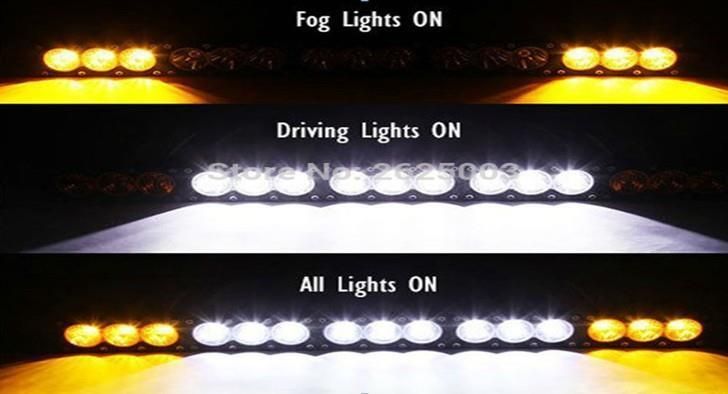 Dual Color LED Fog Bar, 4X4 Truck Offroad Spot Flood Combo 12V 24V Wholesale LED Light Bar