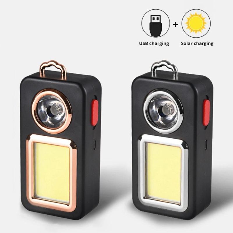 Keychain Repair Light Multifunctional Emergency Flashlight USB Rechargeable Tent Camping Light COB Work Light
