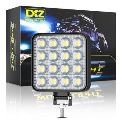 Dxz Mini 3inch 16LED 48W Square Convex Mirror Work Light Lamp for Truck Motorcycle Offroad Vehicle Mini LED Work Lights