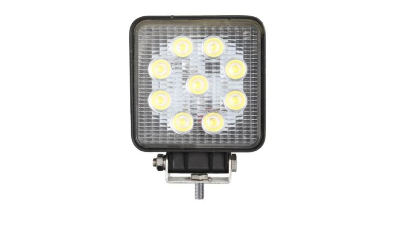 High Lumen Emark 27W 4inch Square 12V Spot Flood LED Reverse Work Light for Truck Offroad 4X4