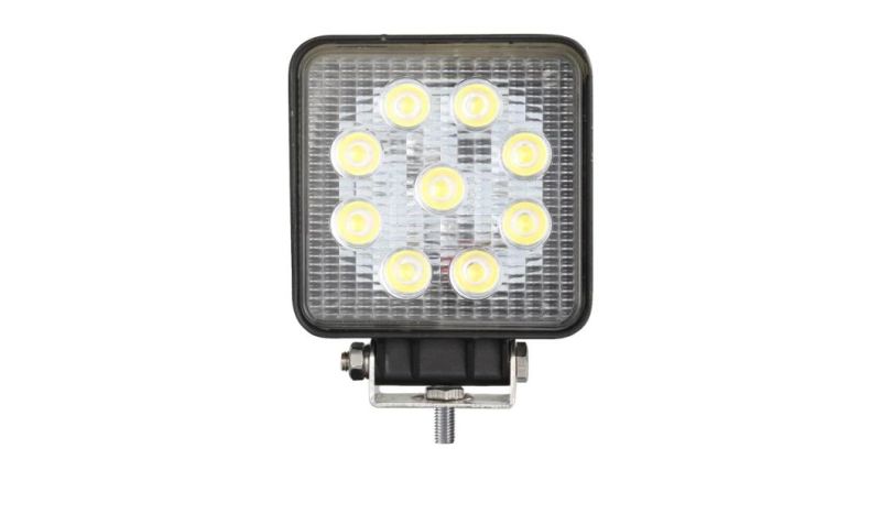 High Lumen Emark 27W 4inch Square 12V Spot Flood LED Reverse Work Light for Truck Offroad 4X4