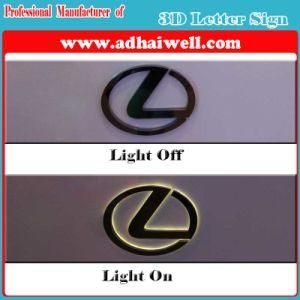 3D Car Logo Stainless Steel LED Light Box Sign