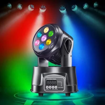 Mini 7 10W Small Shake Head Light LED Shake Head Dye Light Voice Control Room Light Music Bar Colorful Atmosphere Light
