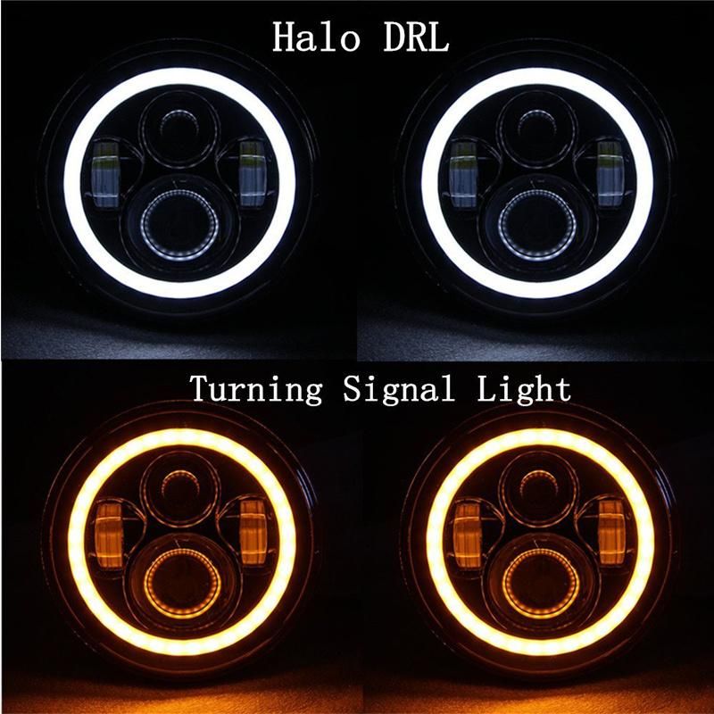 High Low Beam 45W LED Car Headlight with Angel Eyes