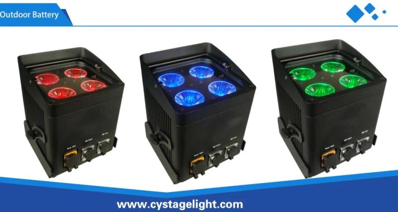 4pcsx8w/10W/12W 4in1/5in1/6in1 LED WiFi/Wireless Control Battery Powered Stage LED PAR Light