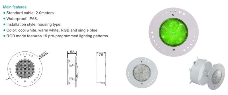 Housing Type 12V Laswim CE China Swimming LED Pool Light