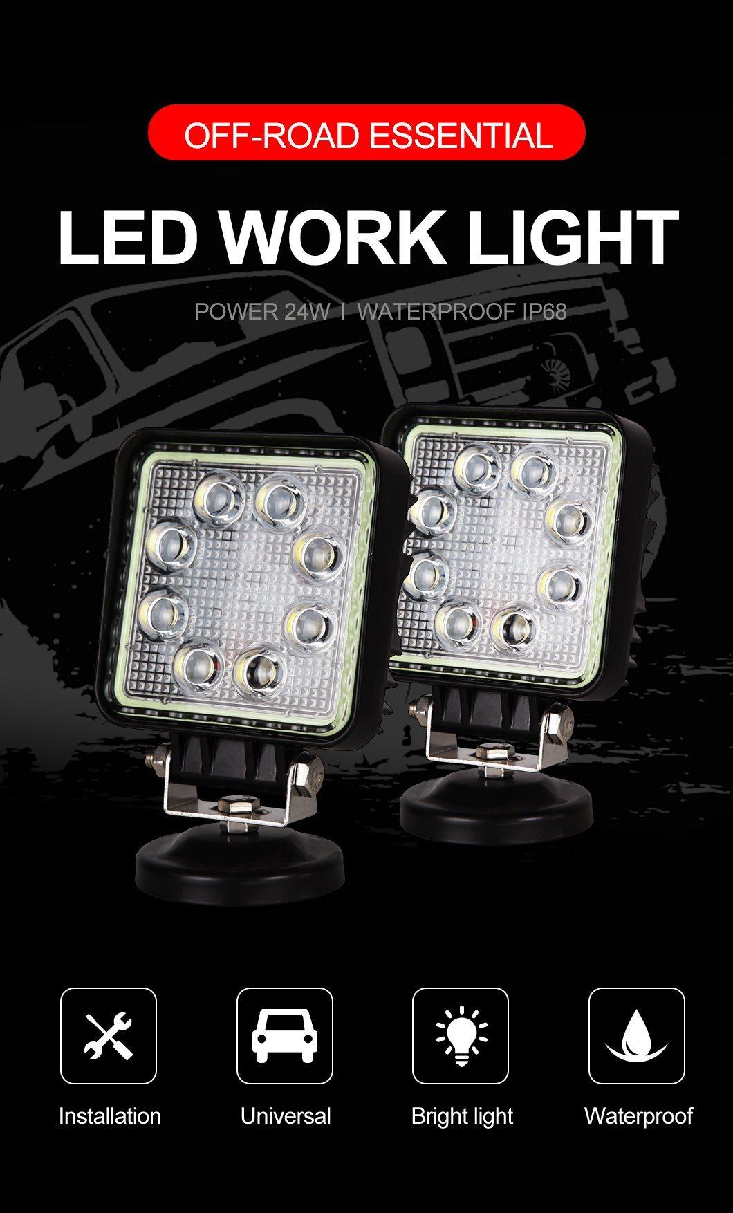 Cheap Price LED Working Light Motorcycle Headlight Car 24W LED Work Light