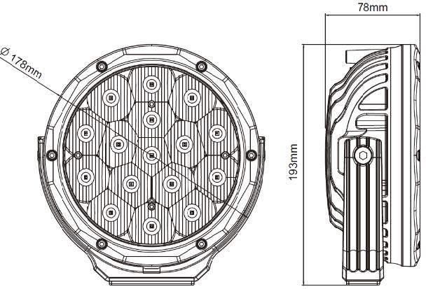 5948 New 80W LED Driving Lights 7.0 Inch 6000lm Spot Beam with Dt Connector for off Road Cars Trucks Bus Vehicles