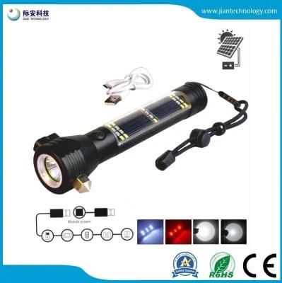 Solar Flashlights USB Torch Multi-Functional LED Flashlight