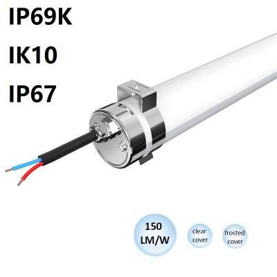 China Factory Price IP69K LED Light Waterproof IP67 Impact Rate Ik10 Smart Linkable 20W 40W 50W 60W LED Tri-Proof Linear Light LED Flood Light
