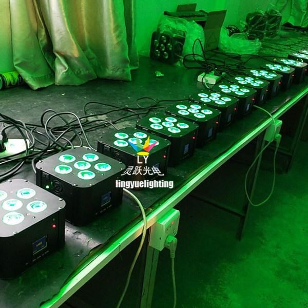 6PCS 18W RGBWA UV 6in1 Wireless Battery Powered LED PAR Light with WiFi