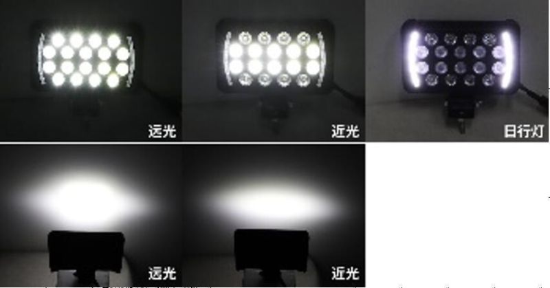 5054p 5.0 Inch 54W Square LED Motorcycle Headlight with DRL Light for Truck Car
